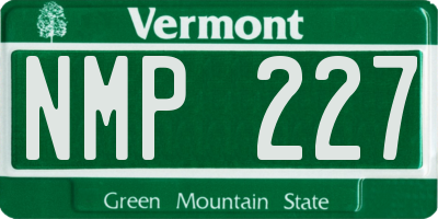 VT license plate NMP227