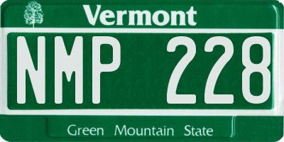 VT license plate NMP228