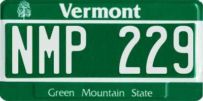 VT license plate NMP229