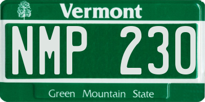 VT license plate NMP230