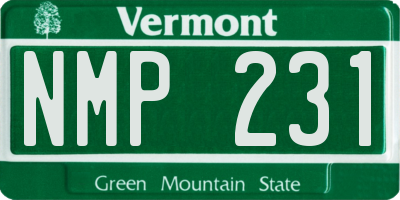 VT license plate NMP231