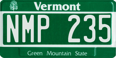 VT license plate NMP235