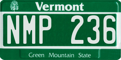 VT license plate NMP236