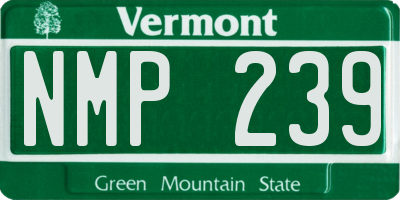 VT license plate NMP239