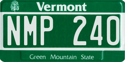 VT license plate NMP240