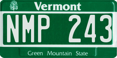 VT license plate NMP243