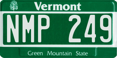 VT license plate NMP249