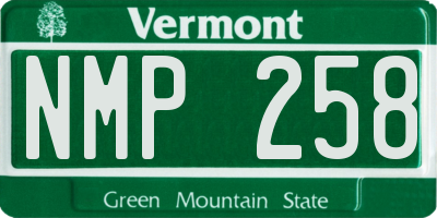 VT license plate NMP258