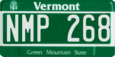 VT license plate NMP268