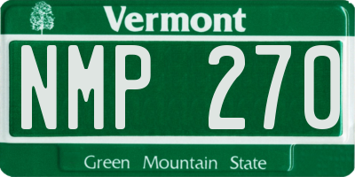 VT license plate NMP270
