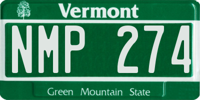 VT license plate NMP274