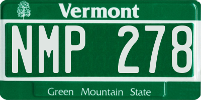 VT license plate NMP278
