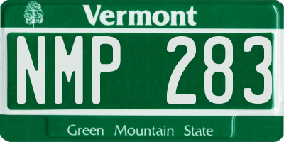 VT license plate NMP283