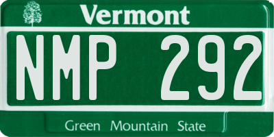 VT license plate NMP292