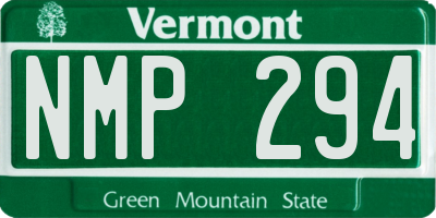 VT license plate NMP294
