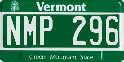 VT license plate NMP296