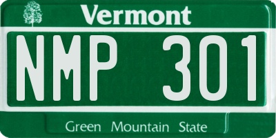 VT license plate NMP301