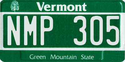 VT license plate NMP305