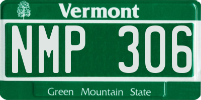 VT license plate NMP306