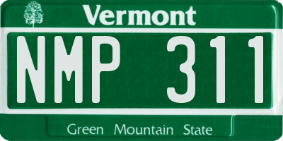 VT license plate NMP311