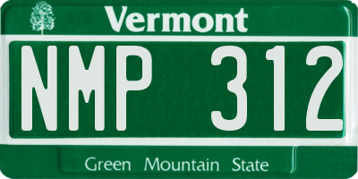 VT license plate NMP312