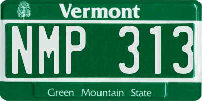 VT license plate NMP313