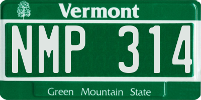 VT license plate NMP314