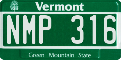 VT license plate NMP316