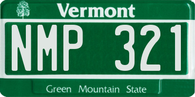 VT license plate NMP321