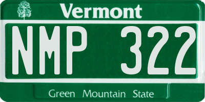 VT license plate NMP322