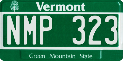VT license plate NMP323