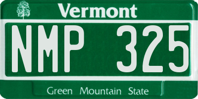 VT license plate NMP325