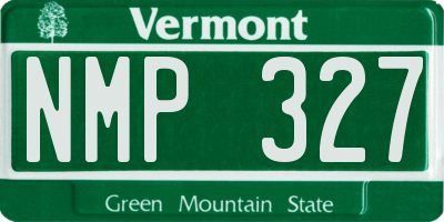 VT license plate NMP327