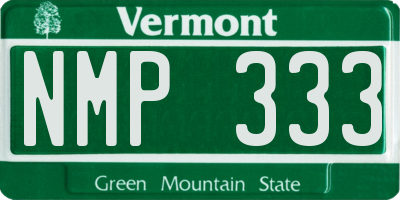 VT license plate NMP333