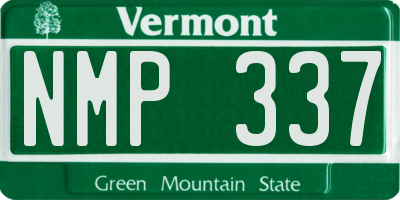VT license plate NMP337