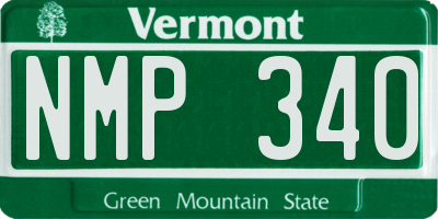 VT license plate NMP340