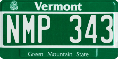 VT license plate NMP343