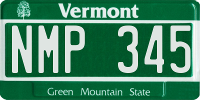 VT license plate NMP345