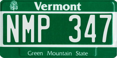 VT license plate NMP347