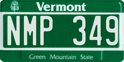 VT license plate NMP349