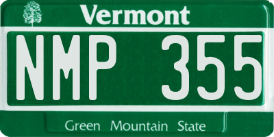VT license plate NMP355