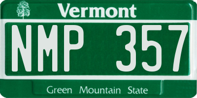 VT license plate NMP357