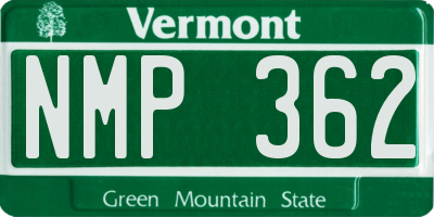 VT license plate NMP362