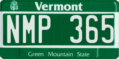 VT license plate NMP365