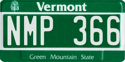 VT license plate NMP366