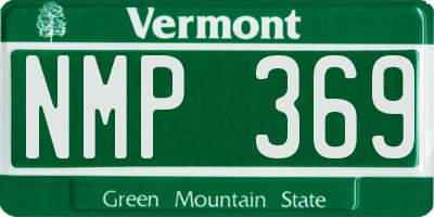 VT license plate NMP369