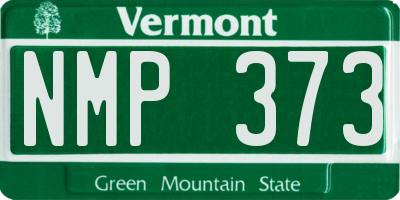 VT license plate NMP373