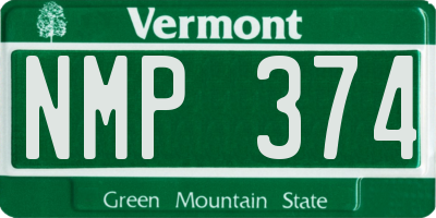 VT license plate NMP374