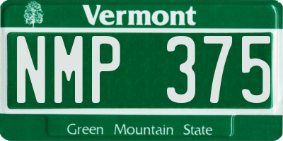 VT license plate NMP375