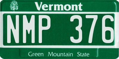 VT license plate NMP376
